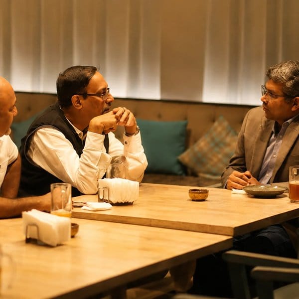 Colleagues in conversation